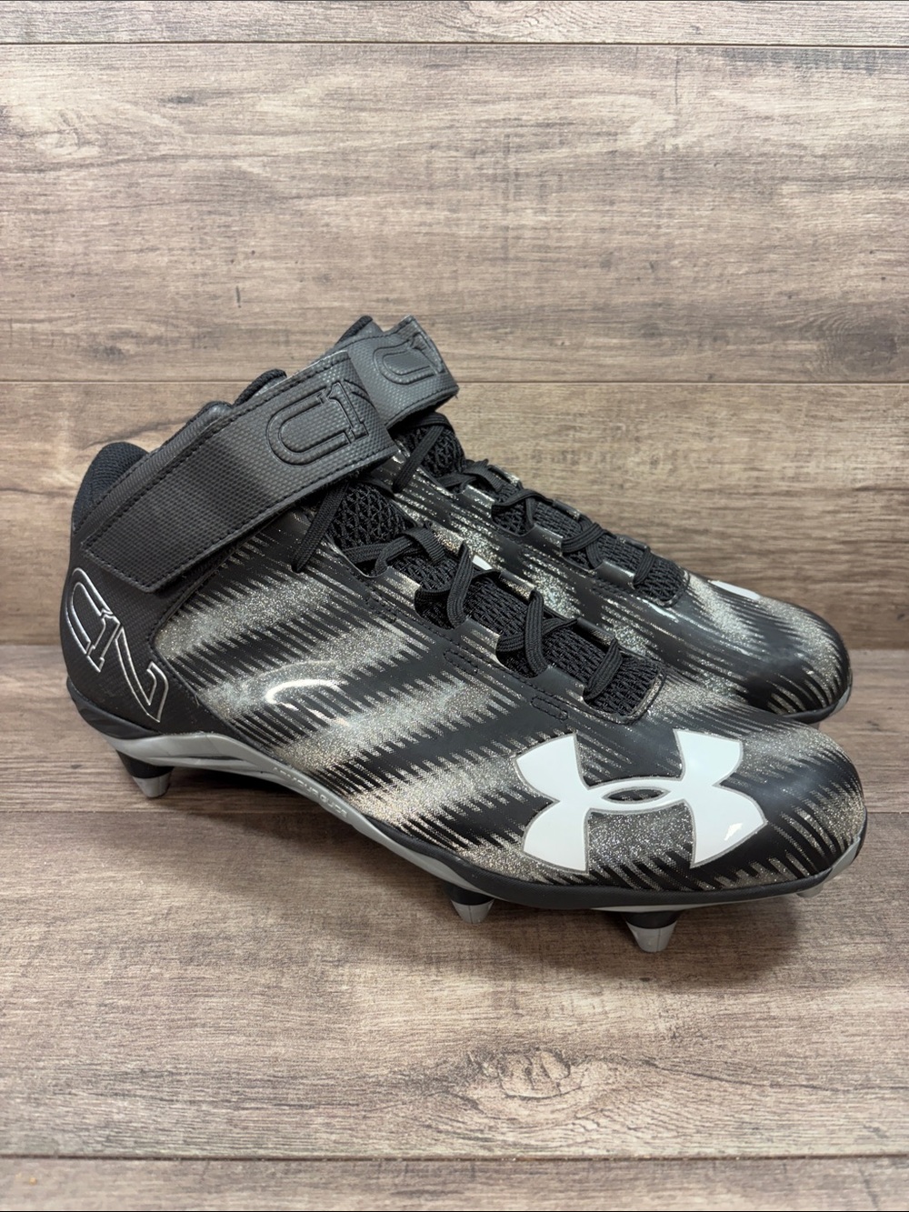 Under Armour C1N Cam Newton Football Detachable Cleats Shoes Black Mens Size 14
